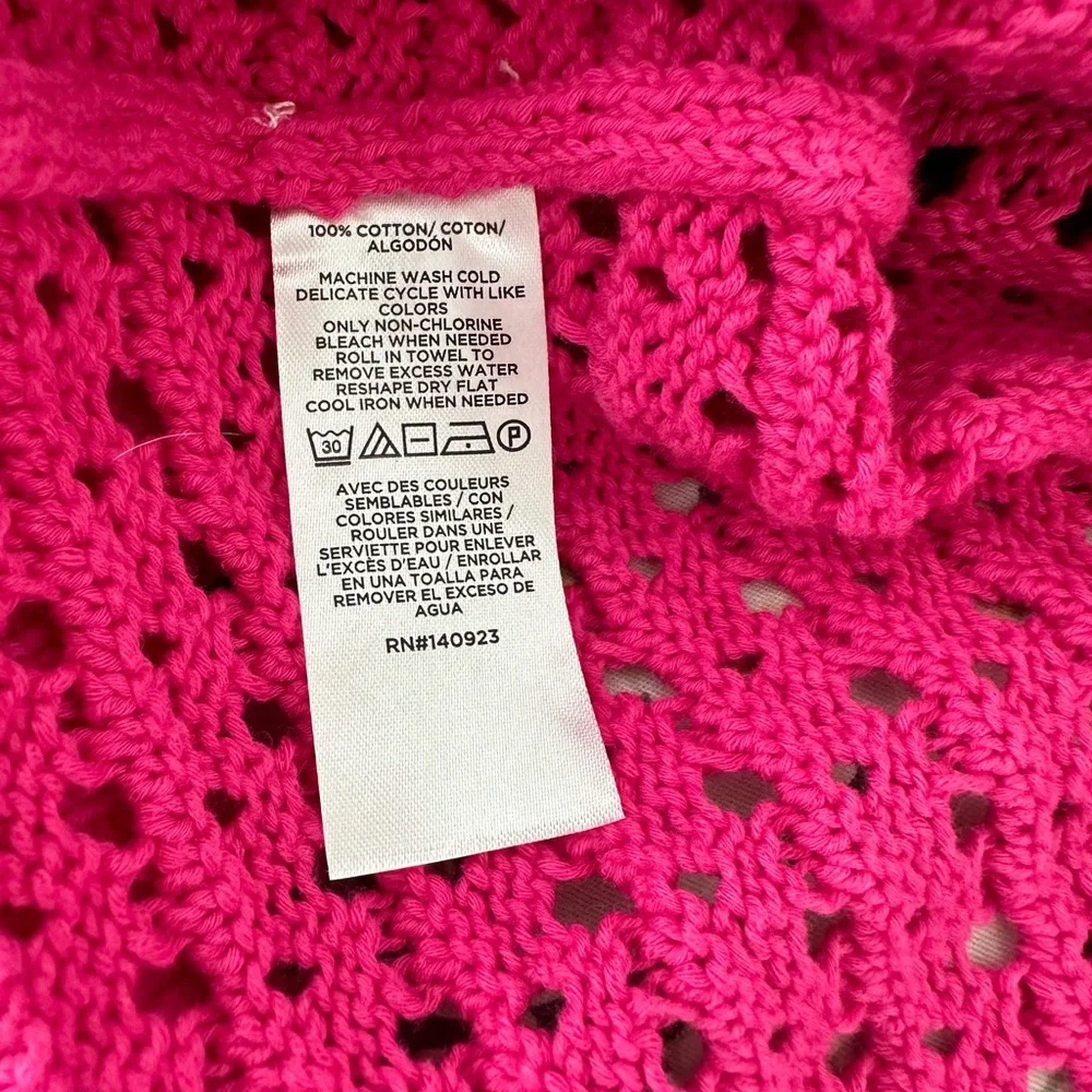 LOFT Fuchsia crochet knit cardigan size S - Picture 5 of 5